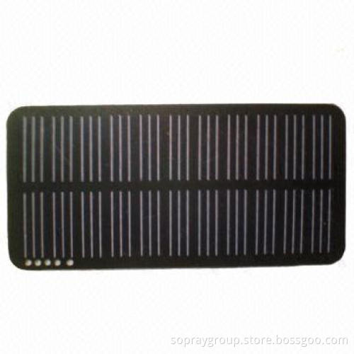 5.5W/11V/0.5mA PET Solar Panel, Laminated with PCB, 22pcs of Solar Cells, Sized 52 x 107.2 x 30mm